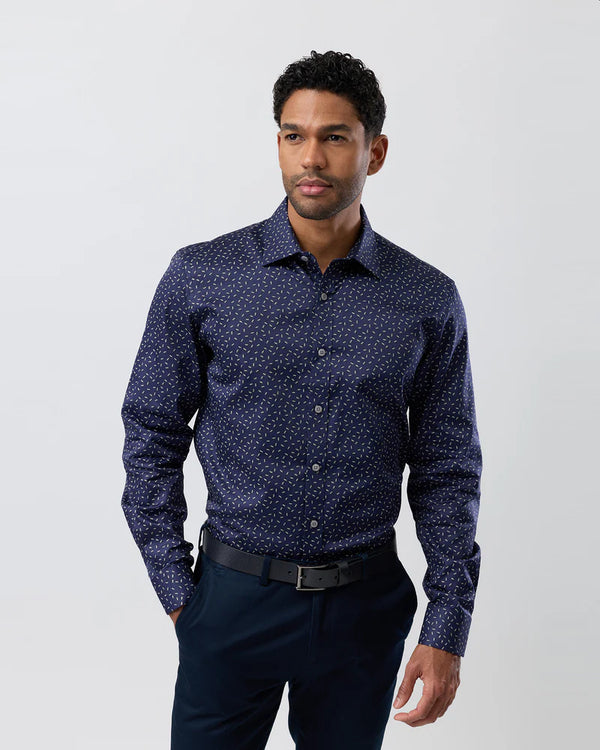 Brooksfield Luxe Print Slim Fit Business Shirt BFC2595