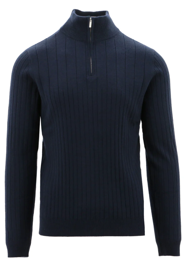 Boston Ribbed Quarter Zip Knit Jumper