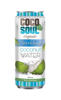 Coco Soul Organic Sparkling Coconut Water 355 ml - 12 Pack