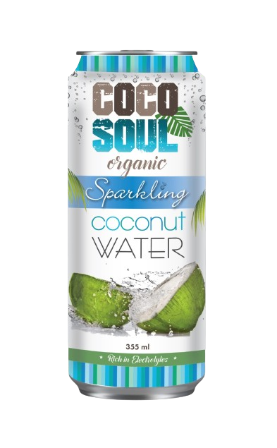 Coco Soul Organic Sparkling Coconut Water 355 ml - 12 Pack