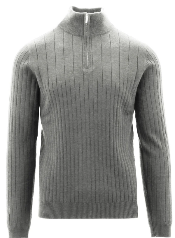 Boston Ribbed Quarter Zip Knit Jumper