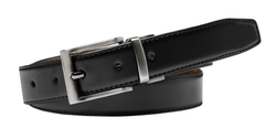 Buckle BANYAN Black/Brown. Reversible Leather Belt. 30mm width.