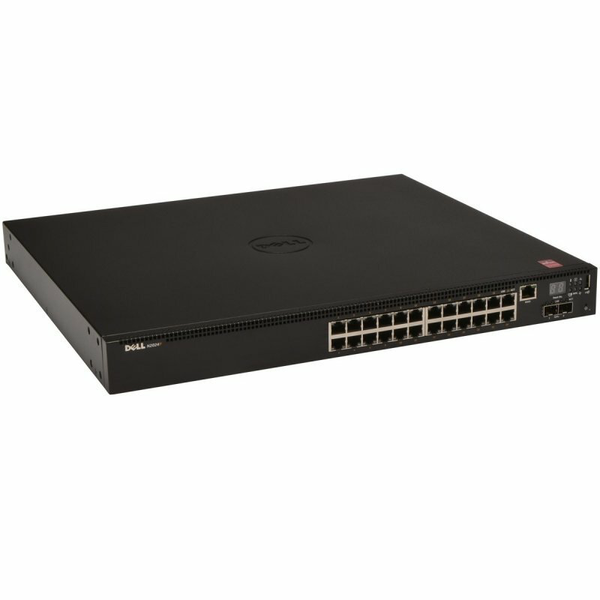 Dell Networking N2024, L2, 24x 1GbE + 2x 10GbE SFP+ fixed ports, Stacking, IO to PSU airflow, AC, PC 4m (1Yr)