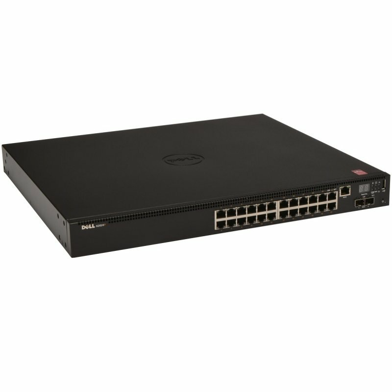 Dell Networking N2024, L2, 24x 1GbE + 2x 10GbE SFP+ fixed ports, Stacking, IO to PSU airflow, AC, PC 4m (1Yr)