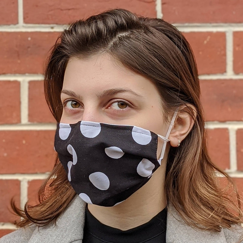 Black Polka Dot Face Mask