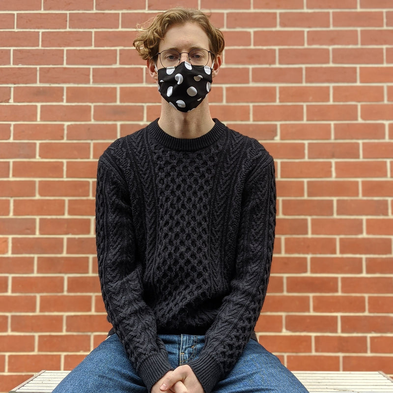 Black Polka Dot Face Mask