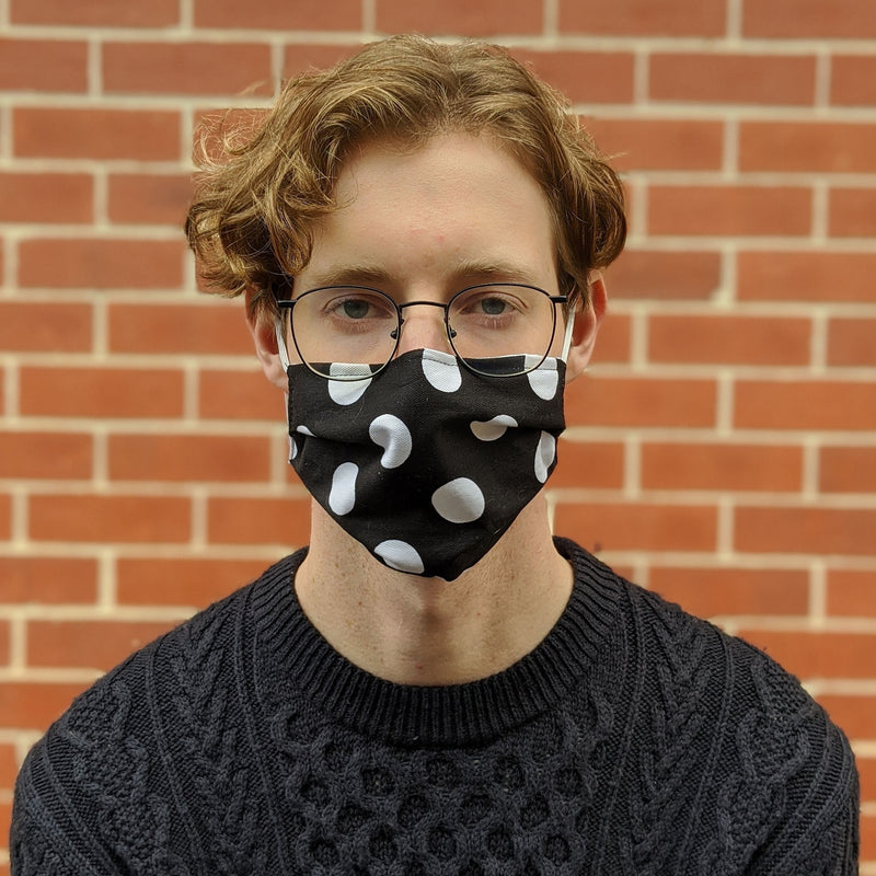 Black Polka Dot Face Mask