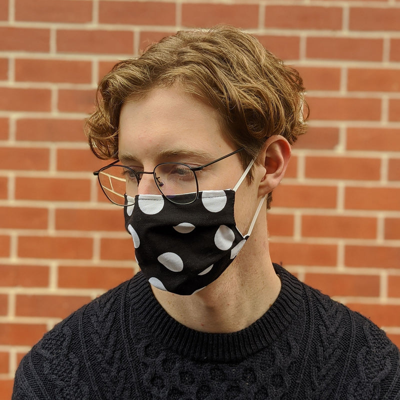 Black Polka Dot Face Mask