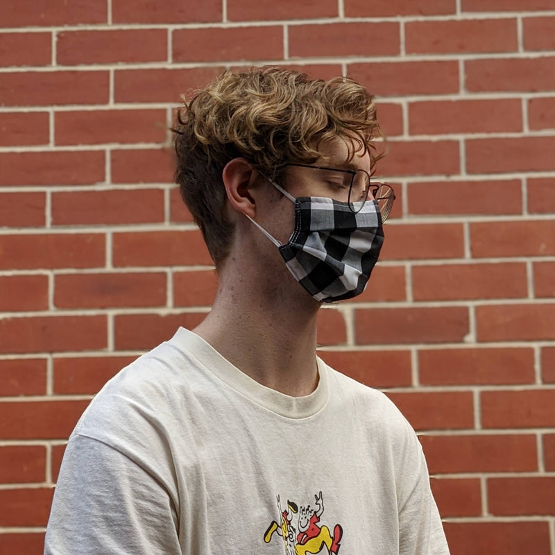 Black Gingham Face Mask