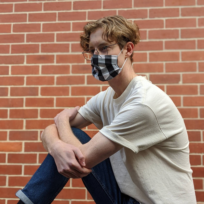 Black Gingham Face Mask