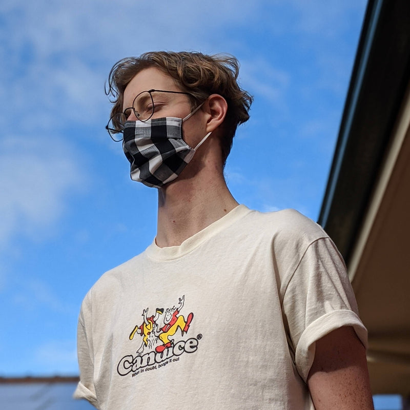 Black Gingham Face Mask