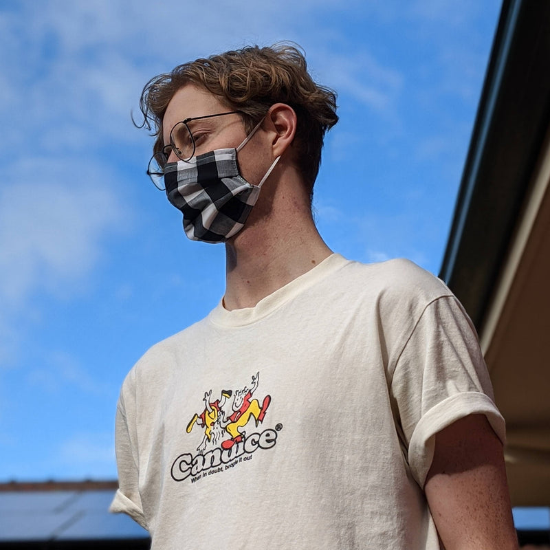 Black Gingham Face Mask
