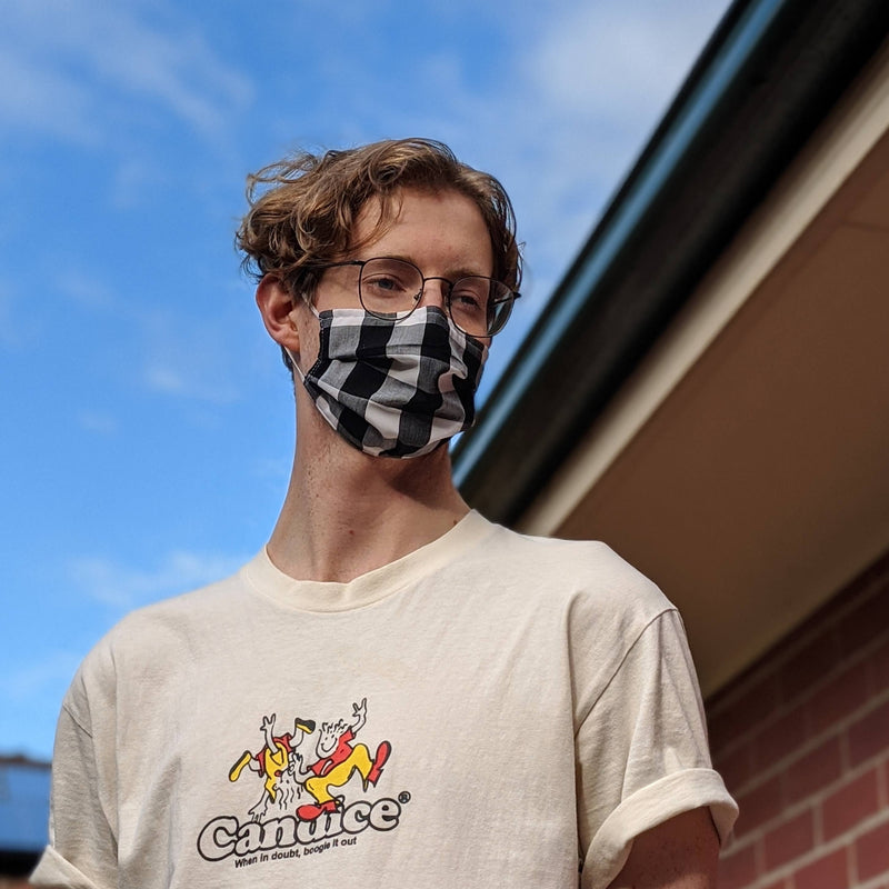 Black Gingham Face Mask