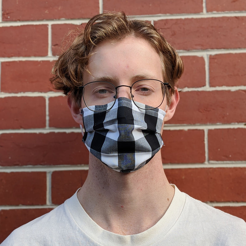 Black Gingham Face Mask