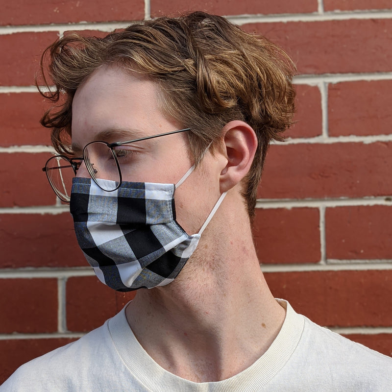 Black Gingham Face Mask