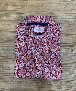 Brooksfield Red Casual Hawaiian Print Short Sleeve