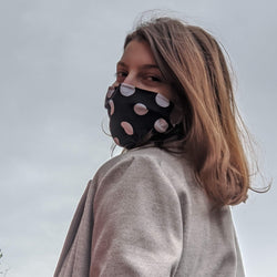 Black Polka Dot Face Mask
