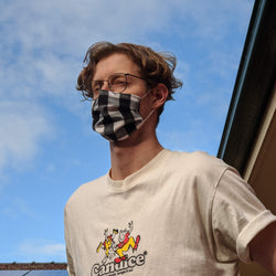 Black Gingham Face Mask