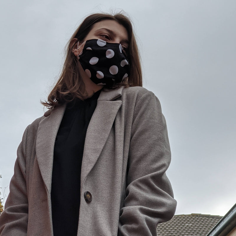 Black Polka Dot Face Mask