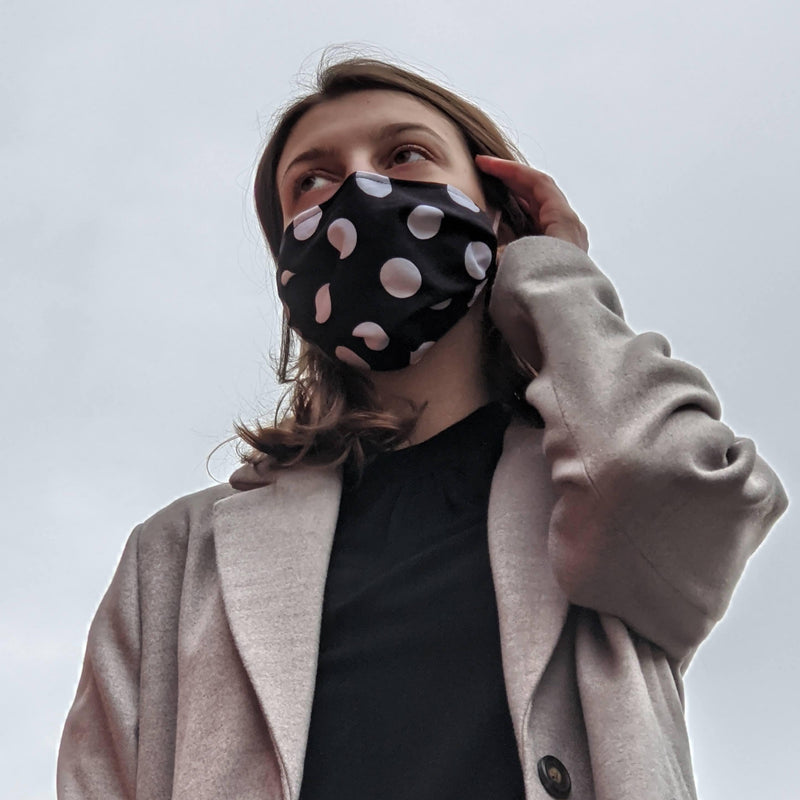Black Polka Dot Face Mask