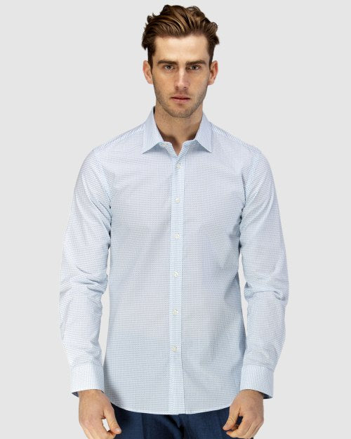 Luxe Two-Tone Diamond Print Business Shirt 1608